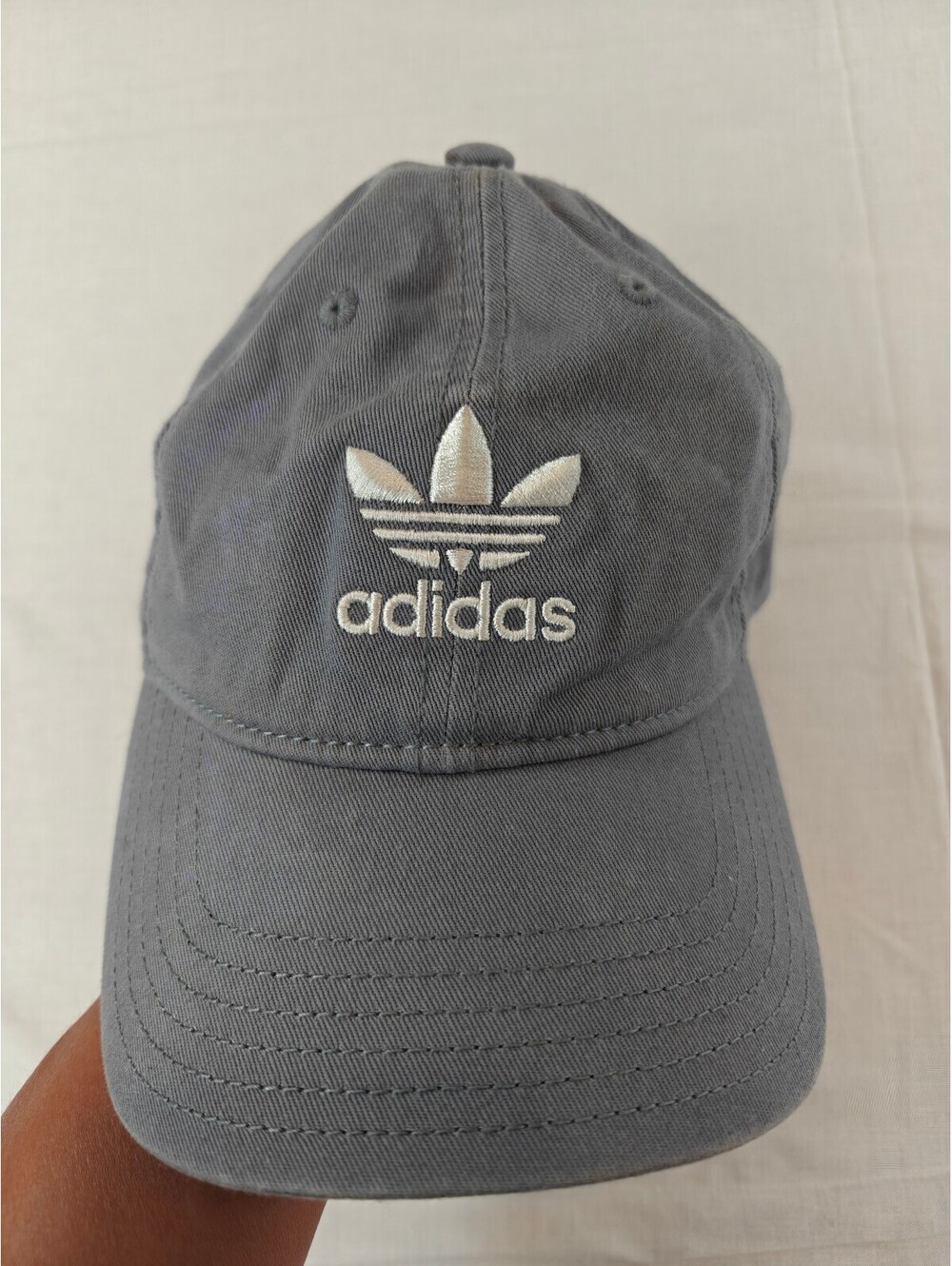 Adidas Originals Trefoil Logo Grey Cotton Baseball Cap